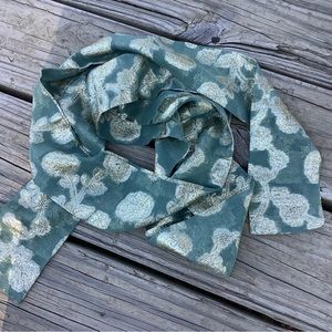Sage green with sparkly gold silk scarf Wedding sash for bridesmaids